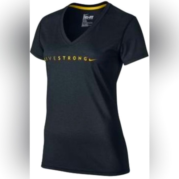 Nike Tops - Nike Dri-Fit Livestrong Regular Fit Short Sleeve Top Shirt Size XL Black